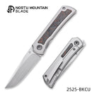 North Mountain Blade Sun 2525-BKCU Mini Folding Knife 2.5" M390 Hand-Brushed Blade Titanium Handle Carbon Fiber Inlay Frame Lock