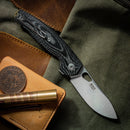 Giant Mouse ACE Jagt 3.27in Magnacut Blade Black Canvas Micarta Handle