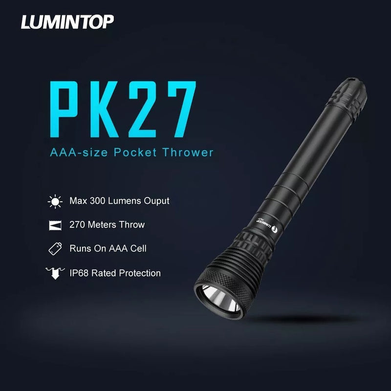 Lumintop PK27 300 Lumen Super Thrower AAA Flashlight 1 * Osram NM1 LED