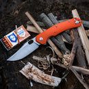 Giant Mouse ACE Jutland 3.35in Stonewashed ELMAX Blade Orange G10 Handles