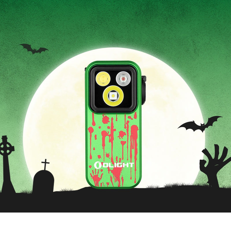Olight Oclip Pro Zombie Green – 500 Lumen USB-C Rechargeable Flood, Spot & Red Clip-On Flashlight