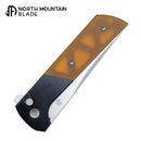 North Mountain Blade 2407-PEI-ST Chop 2 3.5" Tanto Folding Knife Amber PEI Textured Handle Button Lock