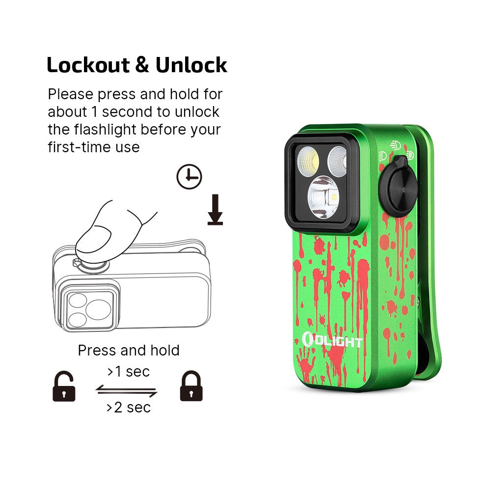 Olight Oclip Pro Zombie Green – 500 Lumen USB-C Clip Light