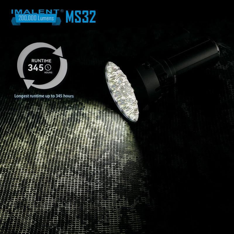Imalent MS32W 200,000 Lumen Rechargeable Warm LED Flashlight - Brightest Handheld Flashlight In The World