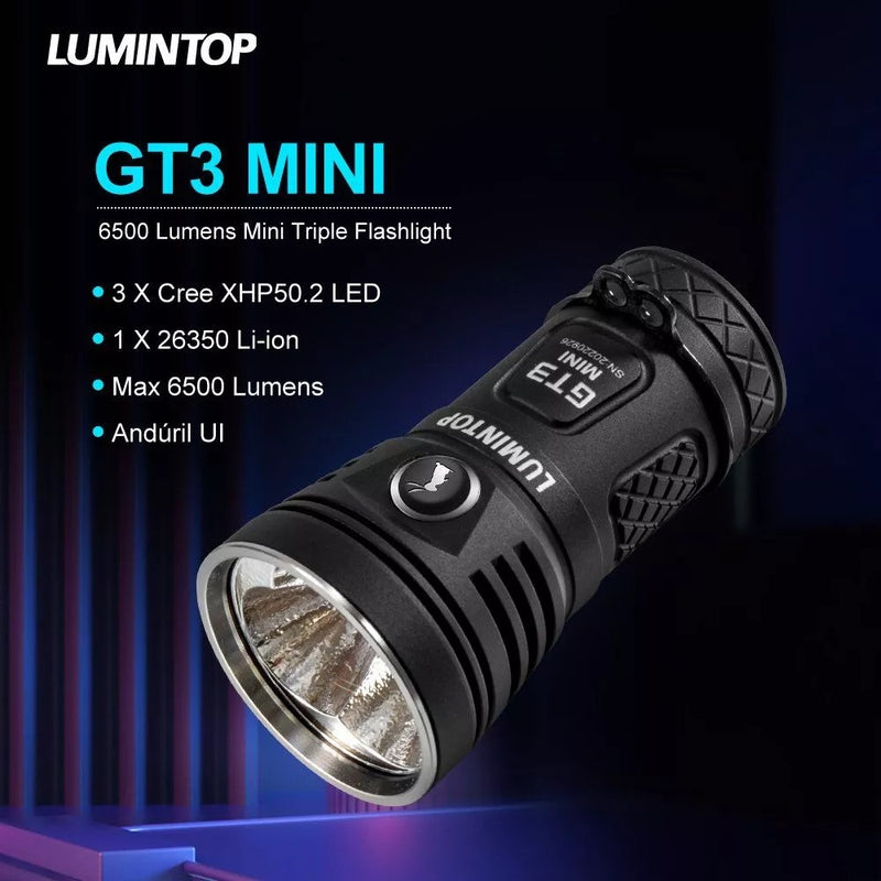 Lumintop GT3 Mini 6500 Lumen Compact EDC Flashlight 1 * 26350 Battery Included