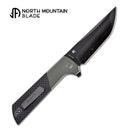 North Mountain Blade 2407-GRCF-DLC Chop 2 3.5" Tanto Folding Knife Grey Aluminum & Carbon Fiber Handle Button Lock