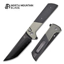 North Mountain Blade 2407-GRCF-DLC Chop 2 3.5" Tanto Folding Knife Grey Aluminum & Carbon Fiber Handle Button Lock