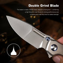 Remette RT-TwoFace DSTF-A – 3.03" M390 Spear Point Blade, Sandblasted Titanium Handle