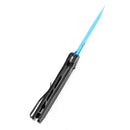 Tenable Shard Cross Bar Lock 3.47in Blue Coated 14C28N Blade Black Aluminum Diamond Pattern Handle T1006V2