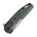 Kansept Cassowary 2.9" Damascus Blade Green G10 & Black Titanium Handles - K2065B6