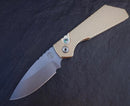 Pro-Tech Knives PT234 Strider PT+ Folding Knife 3.05in Stonewashed Magnacut Blade Textured Aluminum Bronze Handles