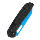 Tenable Shard Cross Bar Lock 3.47in Blue Coated 14C28N Blade Black Aluminum Diamond Pattern Handle T1006V2