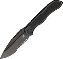 Microtech Anax Framelock DLC Partially Serrated M390 Blade Titanium / Carbon Fiber Handles (MCT190C2DLC)