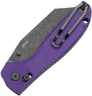 BESTECH Liger BG61E Purple G10 Handle 3.61 in Black Stonewashed D2 Blade