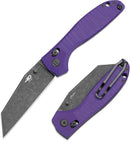 BESTECH Liger BG61E Purple G10 Handle 3.61 in Black Stonewashed D2 Blade