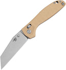 BESTECH Liger BG61C Beige G10 Handle 3.61 in Stonewashed D2 Blade