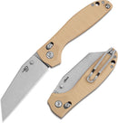BESTECH Liger BG61C Beige G10 Handle 3.61 in Stonewashed D2 Blade