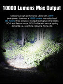Lumintop DF1 PRO Long Run-Time 10,000 Lumen Rechargeable LED Flashlight 1 * 33140 Battery Included