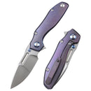 Remette RT-TwoFace DSTF-B – 3.03" M390 Spear Point Blade, Grilled Blue Stonewashed Titanium Handle