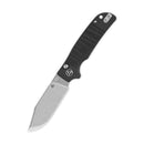 QSP Kali Button Lock Pocket Knife 3.25in Stonewashed 14C28N Blade Black G10 Handle (QS159-B1)