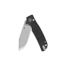 QSP Kali Button Lock Pocket Knife 3.25in Stonewashed 14C28N Blade Black G10 Handle (QS159-B1)