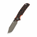 QSP Kali Button Lock 3.25in Champagne Ceramic Coated 14C28N Blade Black/Orange G10 Handle (QS159-D2)