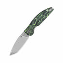 QSP Turtle Punk Stonewashed 3.5in 14C28N Blade Black/Green G10 Handle (QS158-C1)