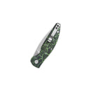 QSP Turtle Punk Stonewashed 3.5in 14C28N Blade Black/Green G10 Handle (QS158-C1)