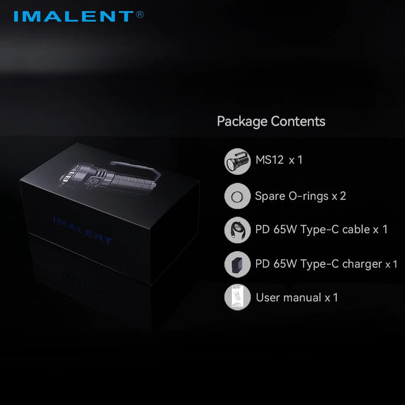 IMALENT MS18 Flashlight 100,000 Lumens and MS12 Mini 65000 Lumens Flashlight