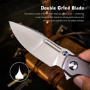 Remette RT-TwoFace DSTF-B – 3.03" M390 Spear Point Blade, Grilled Blue Stonewashed Titanium Handle