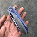 Kansept Shard K1006A4 – 3.5″ CPM‑S35VN Wharncliffe Flipper, Titanium Frame Lock with Timascus Overlay & Clip