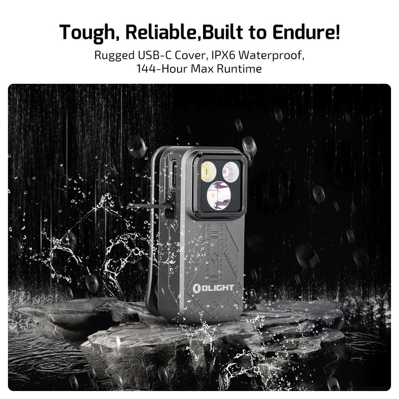 Olight Oclip Pro Phantom Squadron – 500 Lumen USB-C Rechargeable Flood, Spot & Red Clip-On Flashlight