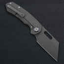 Kunwu Primo – 3.42″ Stonewashed VANCRON Blade, Raindrop Textured Titanium Handle (K710T-R1S)