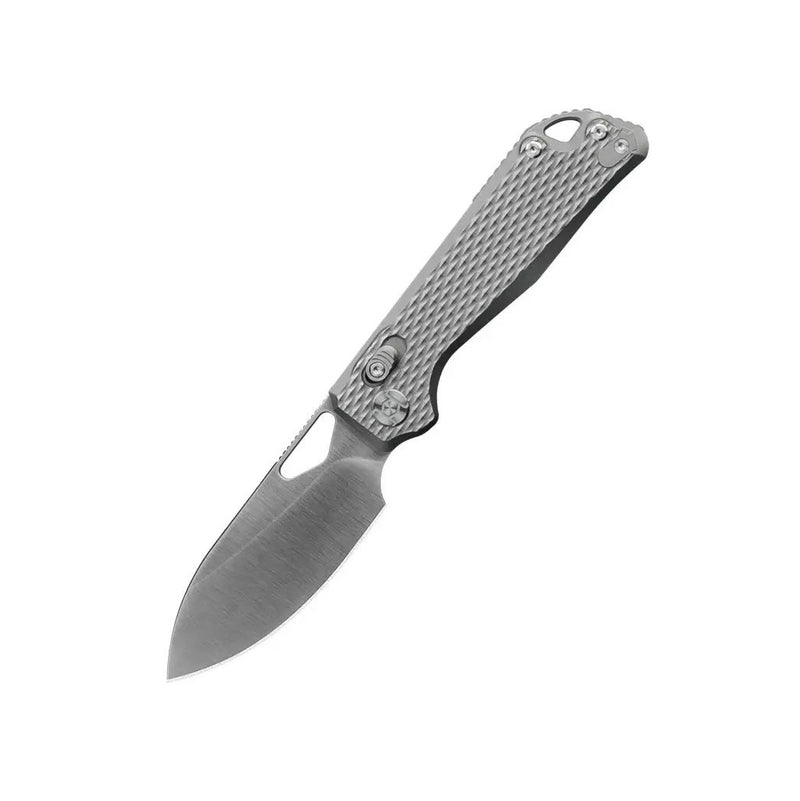 Kunwu Pulsar – 3.34″ Elmax Satin Blade, Diamond Textured Titanium Handle (X705T-1)