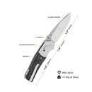 QSP Vault Glyde Lock Pocket Knife 3.25in 14C28N Blade Black Micarta Handle (QS157-A1)