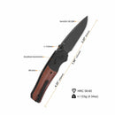 QSP Vault Glyde Lock Pocket Knife Black 3.25in 14C28N Blade Tan Micarta Handle (QS157-C2)