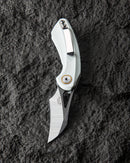 Bestech Knives BIHAI BG53E Folding Knife 2.15in 14C28N Steel White G10 Handles