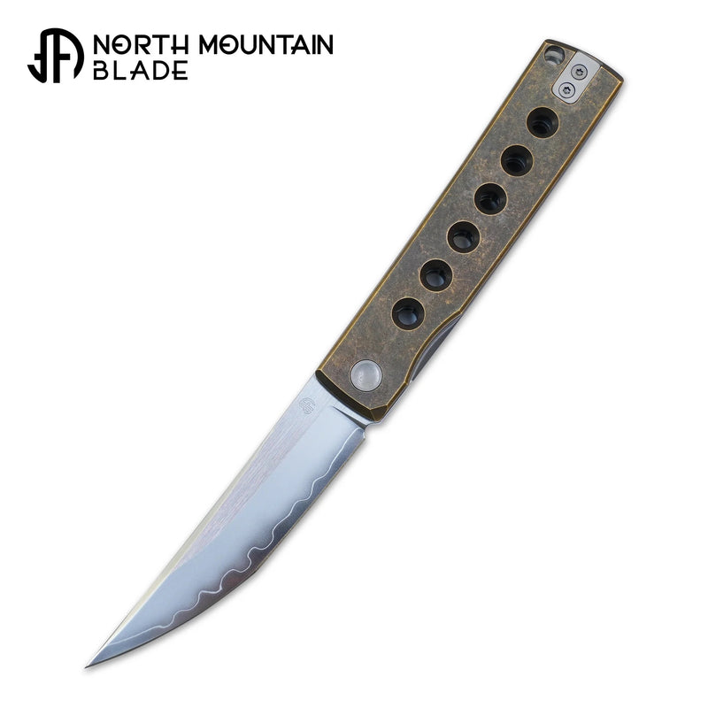 North Mountain Blade Kaiken 3.5in SLD-Magic Blade Aluminum Bronze Handles