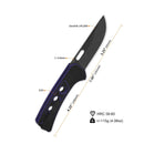 QSP Unicorn 3.25in 14C28N Black / Purple G10 Handles QS156-B2