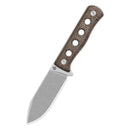 QSP Canary Fixed Blade 4.25in Cr8Mo2VSi Steel Dark Brown Rough Micarta Handle QS155-A1
