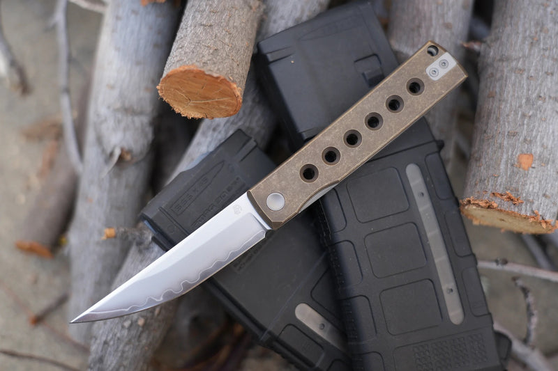 North Mountain Blade Kaiken 3.5in SLD-Magic Blade Aluminum Bronze Handles