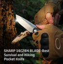 Remette Wild Species GC103-B – 3.27" 14C28N Drop Point Folding Knife, Black G10 Handle