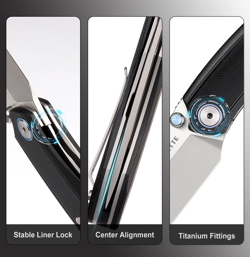 Remette Wild Species GC103-B – 3.27" 14C28N Drop Point Folding Knife, Black G10 Handle