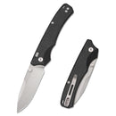 Remette WD107MGB – 3.11" 14C28N Drop Point Folding Knife, Black Micarta Handles with Button Lock
