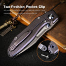 Remette RT-TwoFace DSTF-B – 3.03" M390 Spear Point Blade, Grilled Blue Stonewashed Titanium Handle