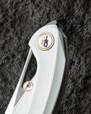 Bestech Knives BIHAI BG53E Folding Knife 2.15in 14C28N Steel White G10 Handles