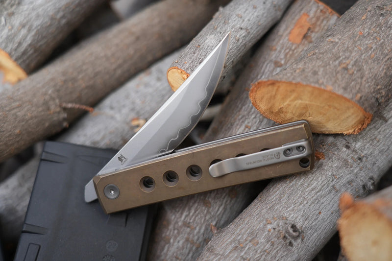 North Mountain Blade Kaiken 3.5in SLD-Magic Blade Aluminum Bronze Handles
