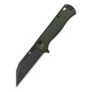 QSP Swordfish Button Lock 3.62in Black Stonewashed Blade Green Micarta Handle QS149-B2