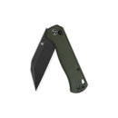 QSP Swordfish Button Lock 3.62in Black Stonewashed Blade Green Micarta Handle QS149-B2