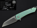 Machinewise Mojave 0753 – 3.45" Stonewash S90V Blade, Green Distressed Titanium Handles